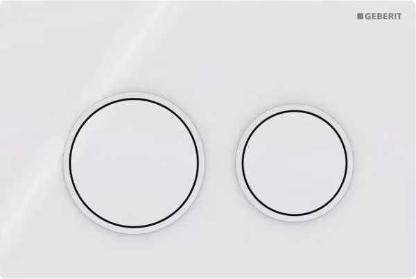 Placca di Comando Geberit Omega 20 a 2 Tasti con Doppio Scarico Bianco Opaco