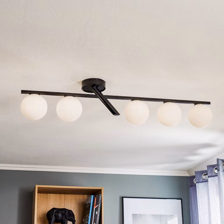 Plafoniera soffitto Baleo SIGMA, dimmerabile, Nero, Soggiorno / Sala da pranzo, Metallo, Moderno, Plafoniera