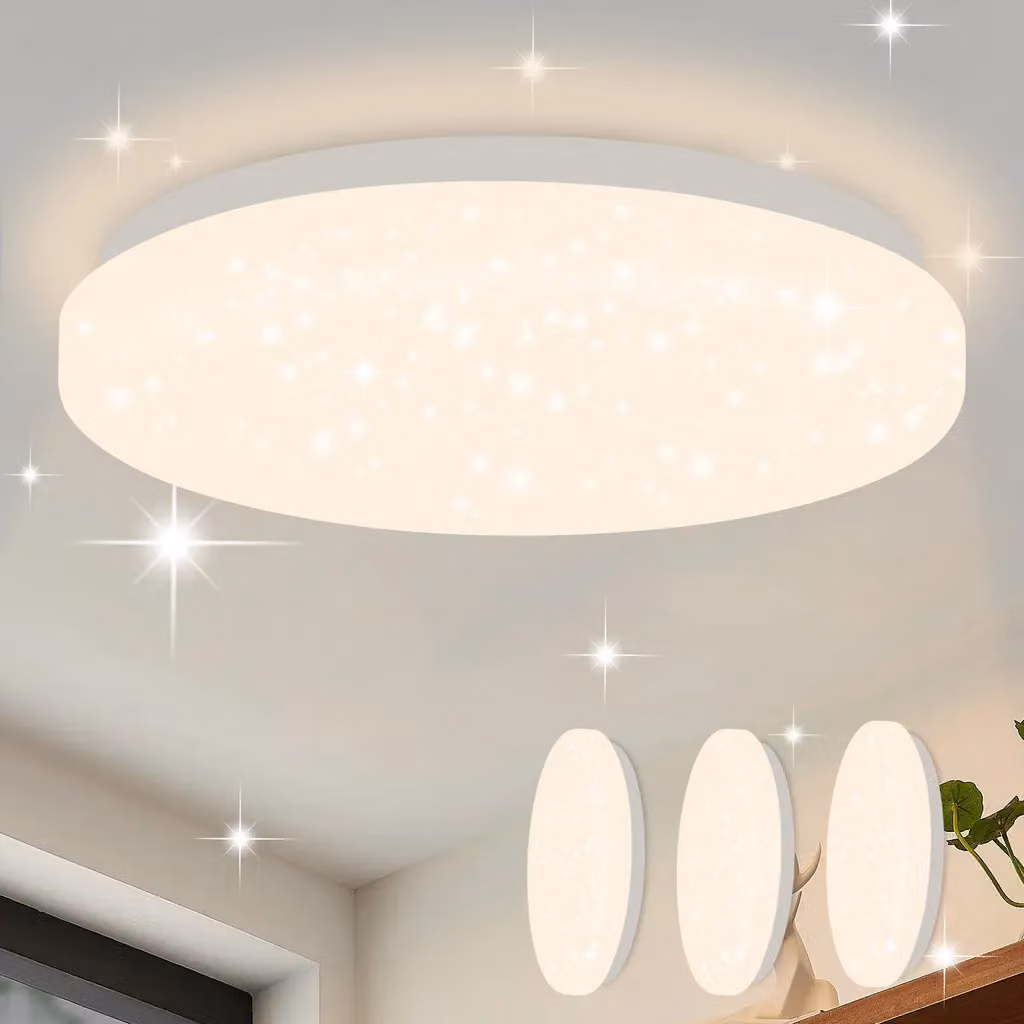ZMH Plafoniera a led 3pcs cielo stellato moderna piccola rotonda 15W 3000K 21cm bianco caldo per camera da letto scala cucina soggiorno ufficio corridoio