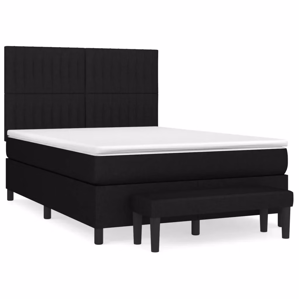 Letto Ibrido con Giroletto a Molle e Materasso vidaXL, Colore Nero e Bianco, L/P/H: 140 x 200 x 128 cm – 2
