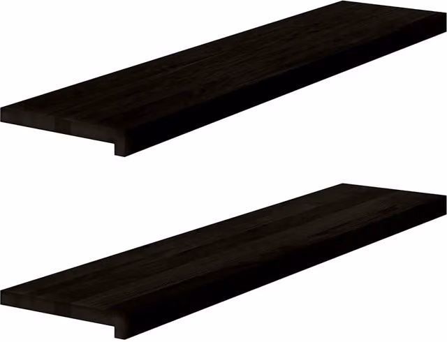 Gradini 2 pz | Tappetini per scale autoadesivi Marrone Scuro 110x30x2 cm Legno Massello Rovere