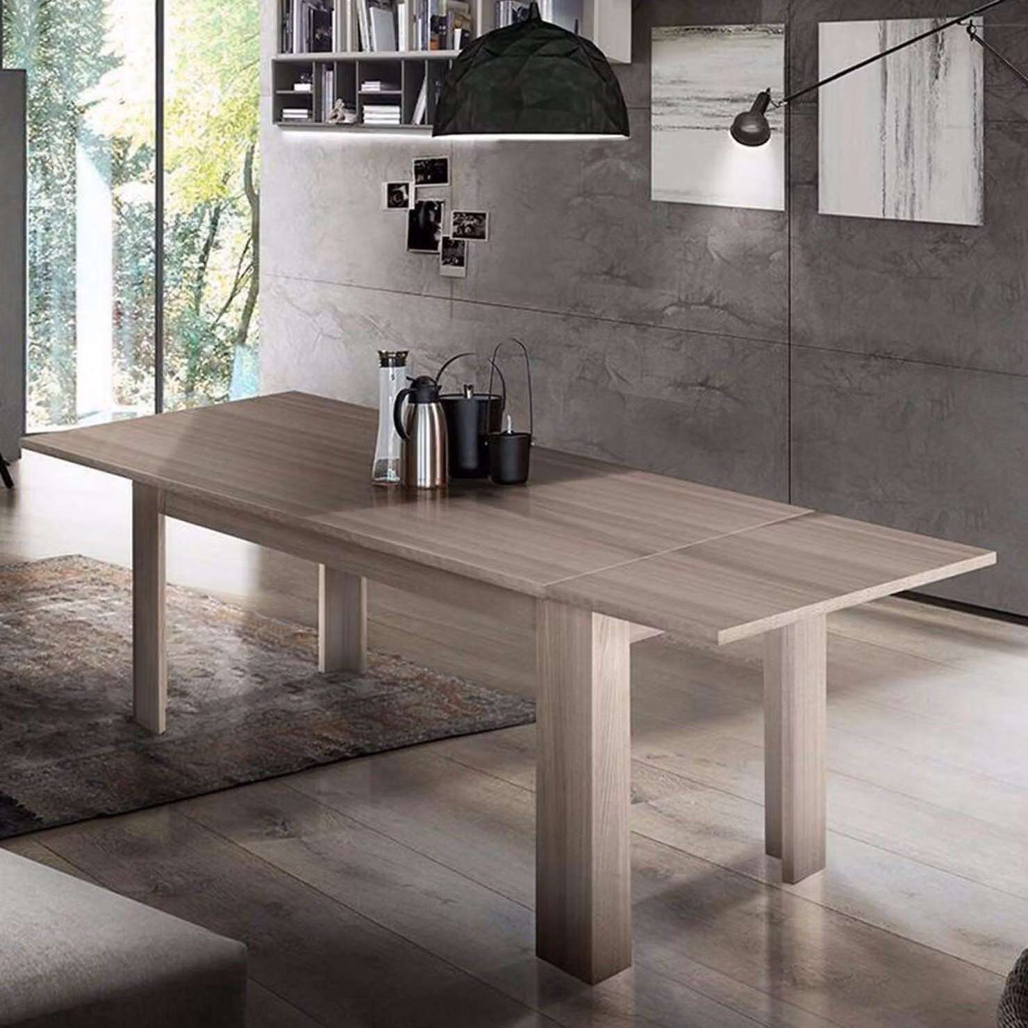 Dmora Tavolo Allungabile Agenore 90x210x75h cm Marrone Rovere, Allungabile 12 Posti  Italy