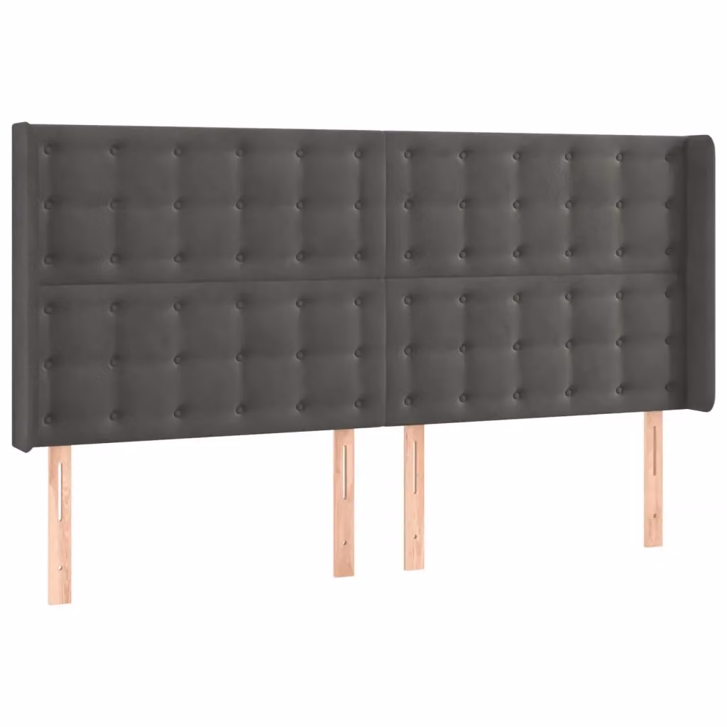 Testiera ad orecchio vidaXL in velluto grigio scuro L: 163 cm, P: 16 cm, H: 118/128 cm – 2