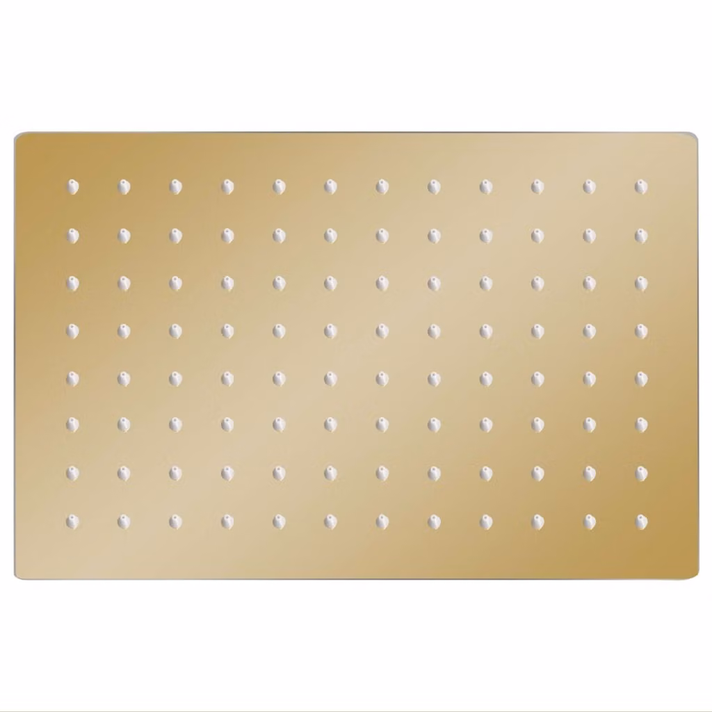 Testa Doccia a Pioggia in Acciaio Inox 30x20cm Rettangolare Oro