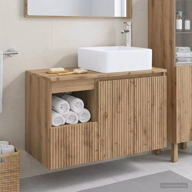 Set di mobili per il bagno 2 pz Rovere Artigianale 3404053