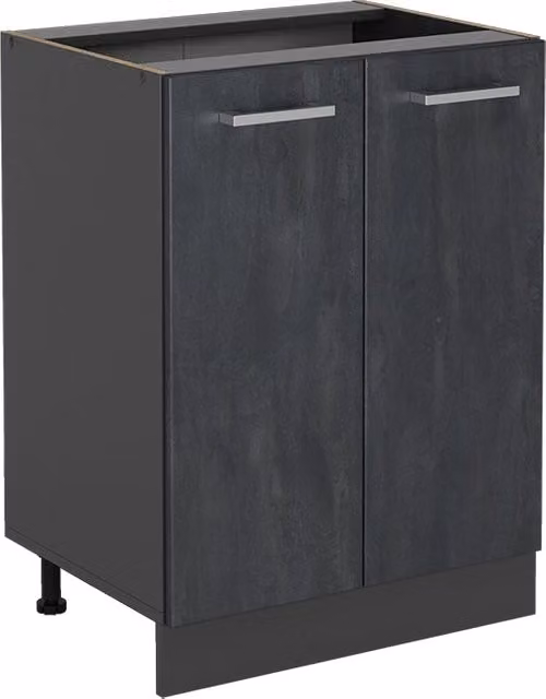 Mobiletto base cucina Vicco R-Line con ante a battente, colore nero e antracite, L: 60 cm – 1