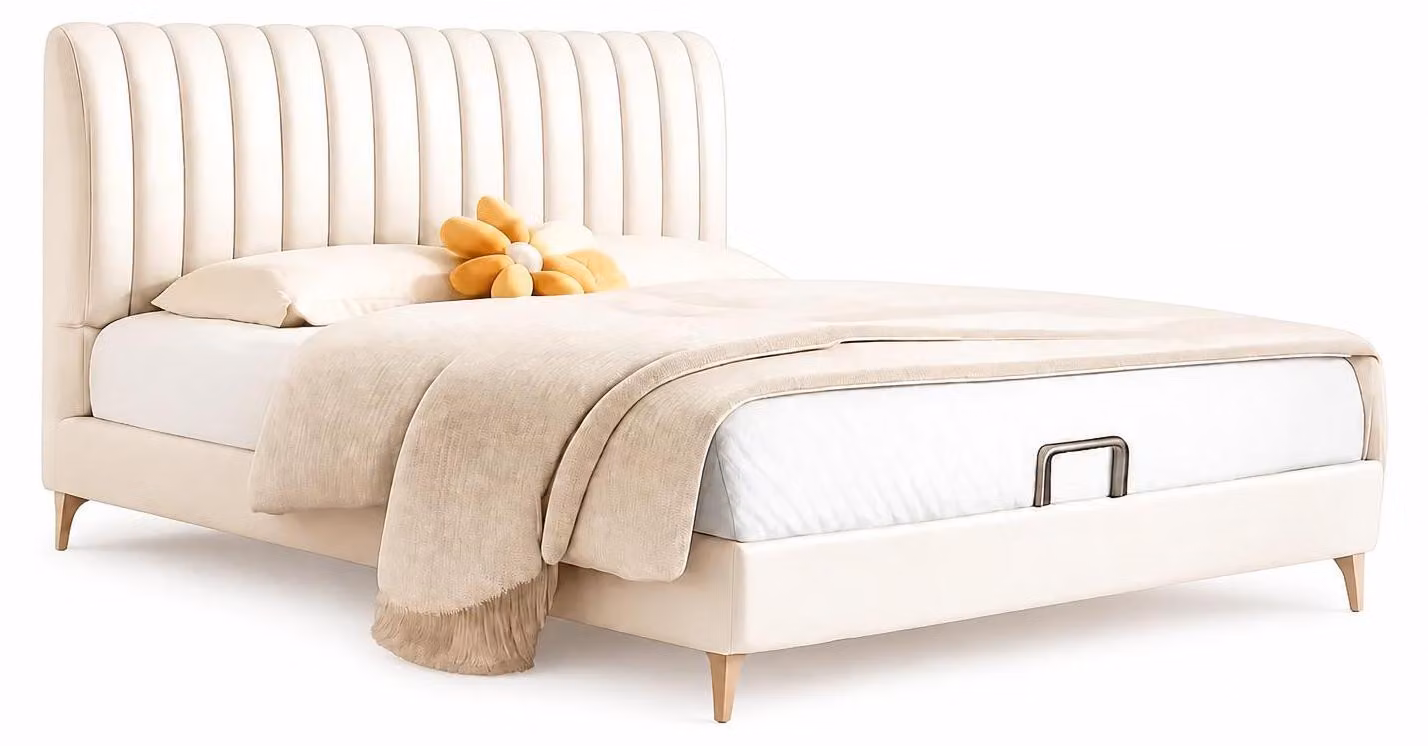 Letto beige per bambini e ragazzi, ideale per ragazze, carino e adatto all'arredamento per bambini