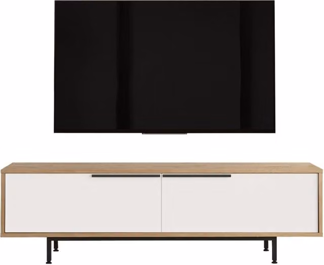 Supporto TV in legno "ON1-SW" - 160 x 35 x 45 cm - Bianco