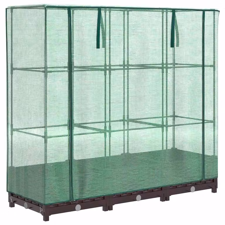 Aiuola rialzata con serra per piante