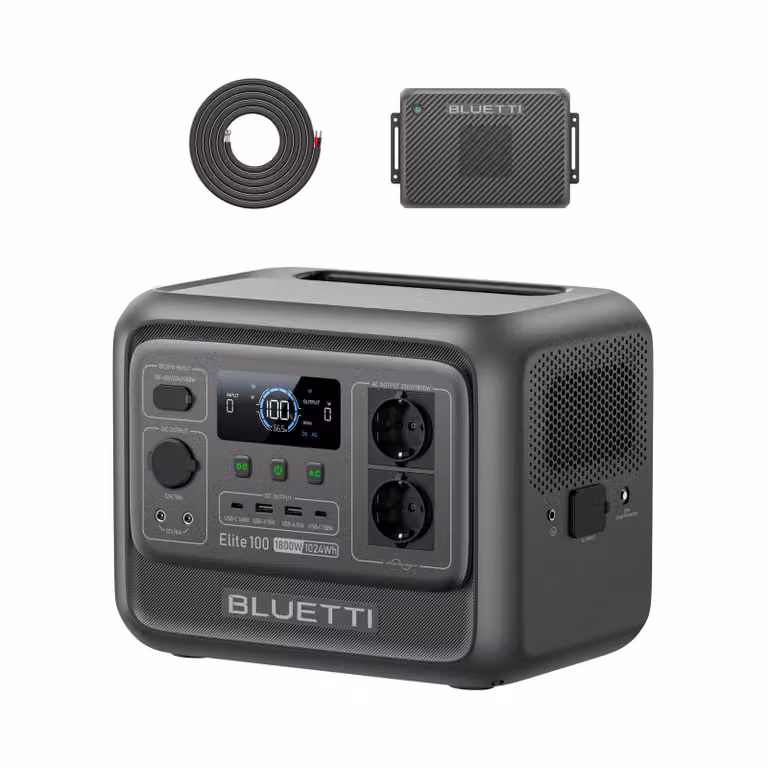 BLUETTI Elite 100 V2: stazione di ricarica portatile e caricabatterie 2, generatore-caricabatterie da 1024 Wh, ricarica rapida in auto in 1,2 ore per campeggio in auto, camper e viaggi