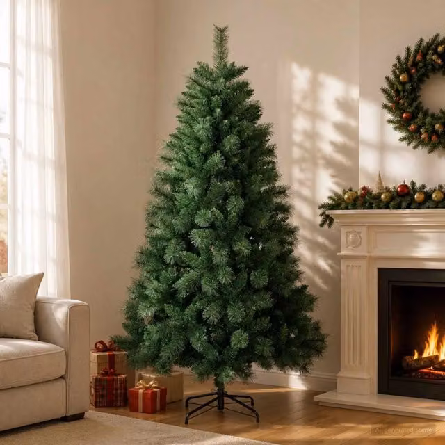 Albero di Natale artificiale 240 cm PVC e Metallo Verde 42056465