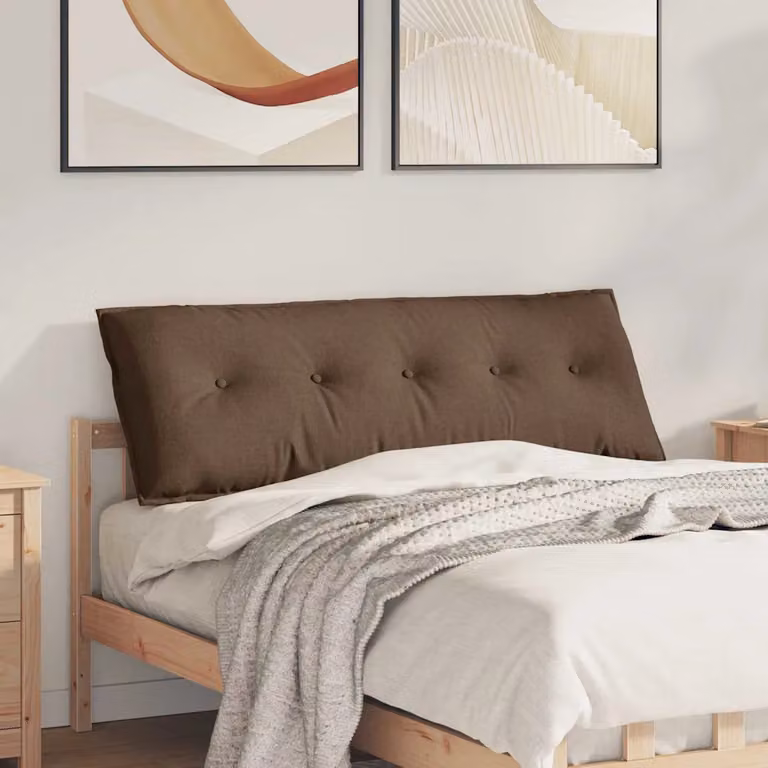 Cuscino per schiena vidaXL marrone in tessuto di poliestere L 140 x P 19 x H 50 cm