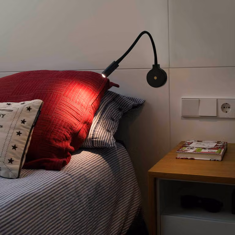 FARO BARCELONA Applique da parete a LED Pixie, Nero, Camera da letto, Metallo, Moderno, Applique a LED