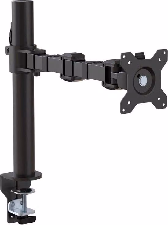 Supporto ergonomico per monitor in acciaio - Regolabile in altezza - Nero