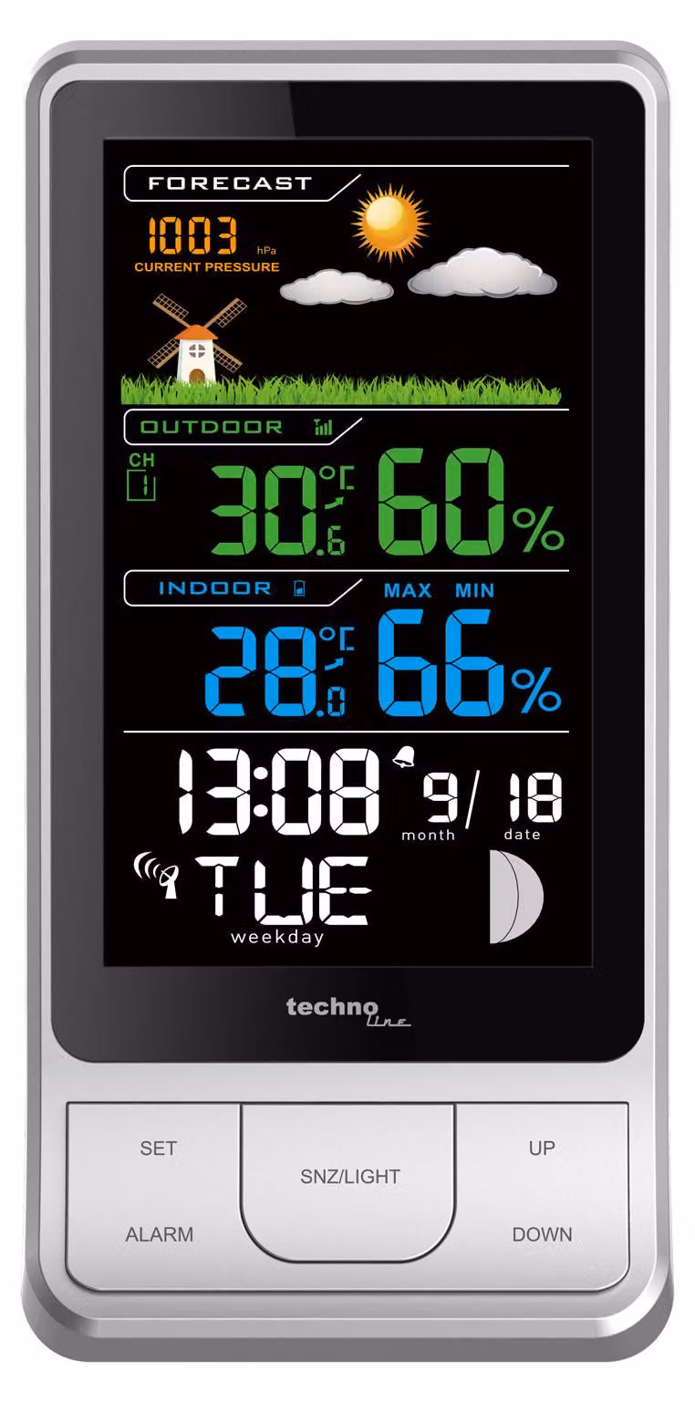 Technoline WS 6441 Stazione meteo/termometro (interno, esterno) nero-argento