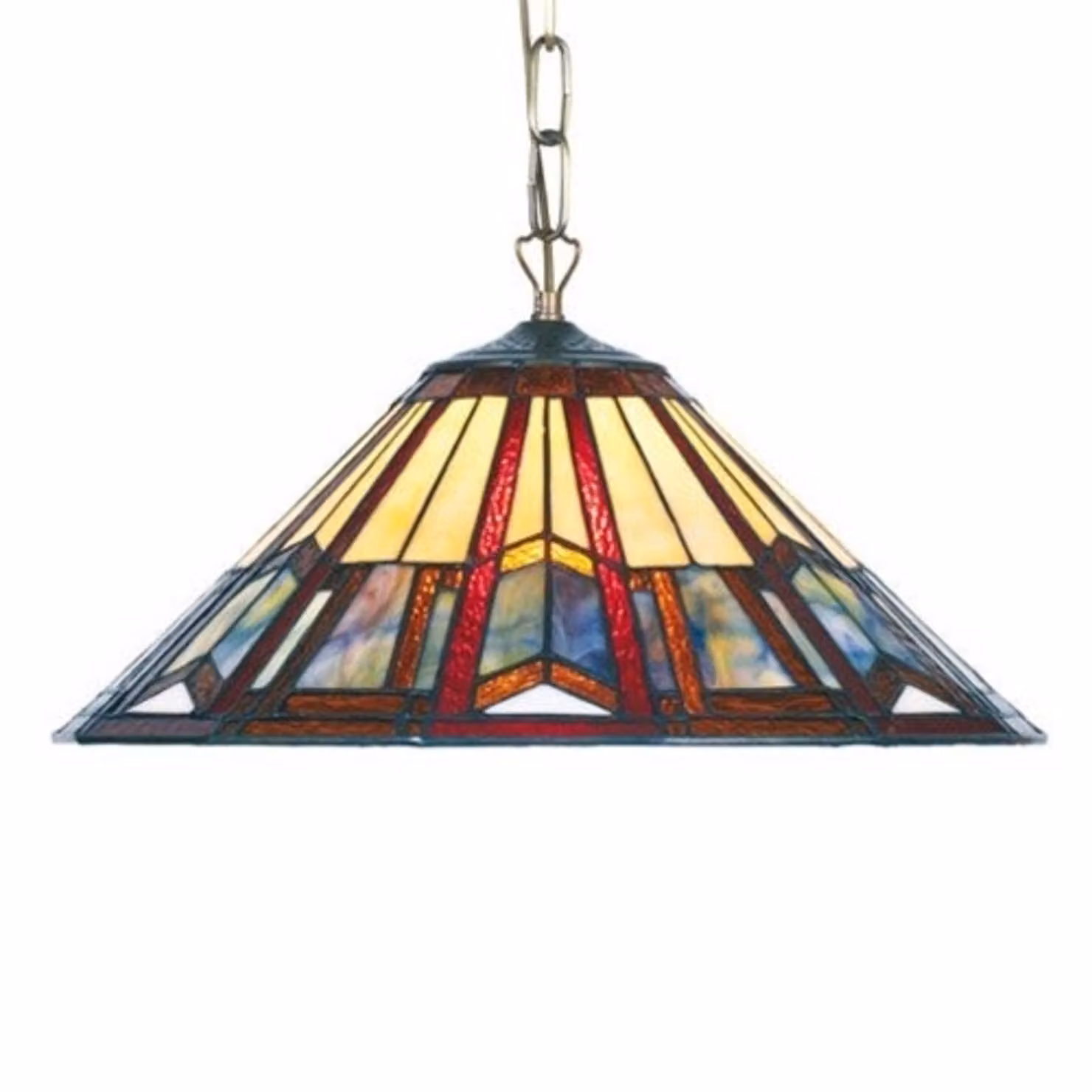 Artistar Lampada a sospensione Tiffany LILLIE, dimmerabile, Multicolore, Soggiorno / Sala da pranzo, Vetro, Tiffany, Lampada a sospensione