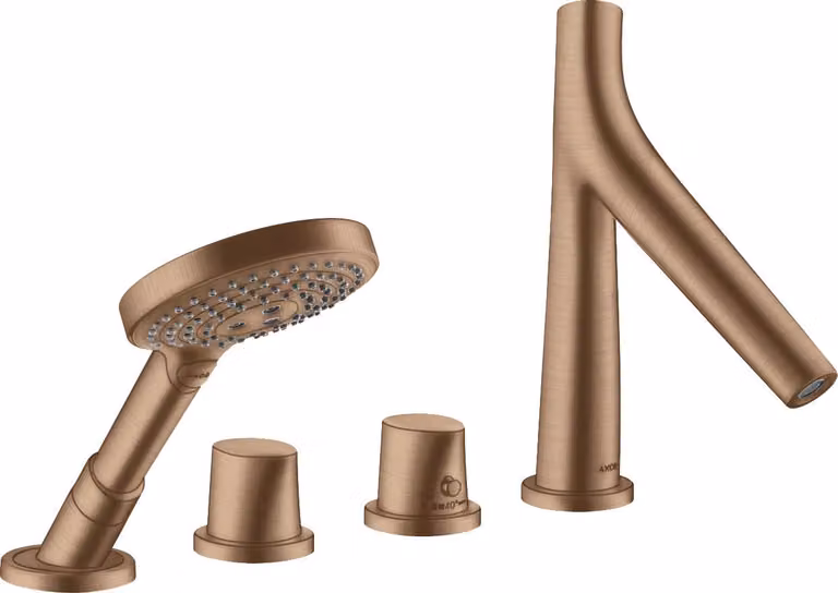 hansgrohe AXOR Starck Starck Organic 4 trous pour jante de carrelage avec thermostat, 2 consommateurs, 12426310, 12426310