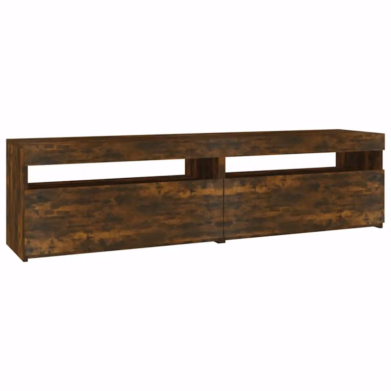 vidaXL Mobile Porta TV Moderno con Luci LED Integrate in Rovere Fumo L 75 cm, P 35 cm, H 40 cm
