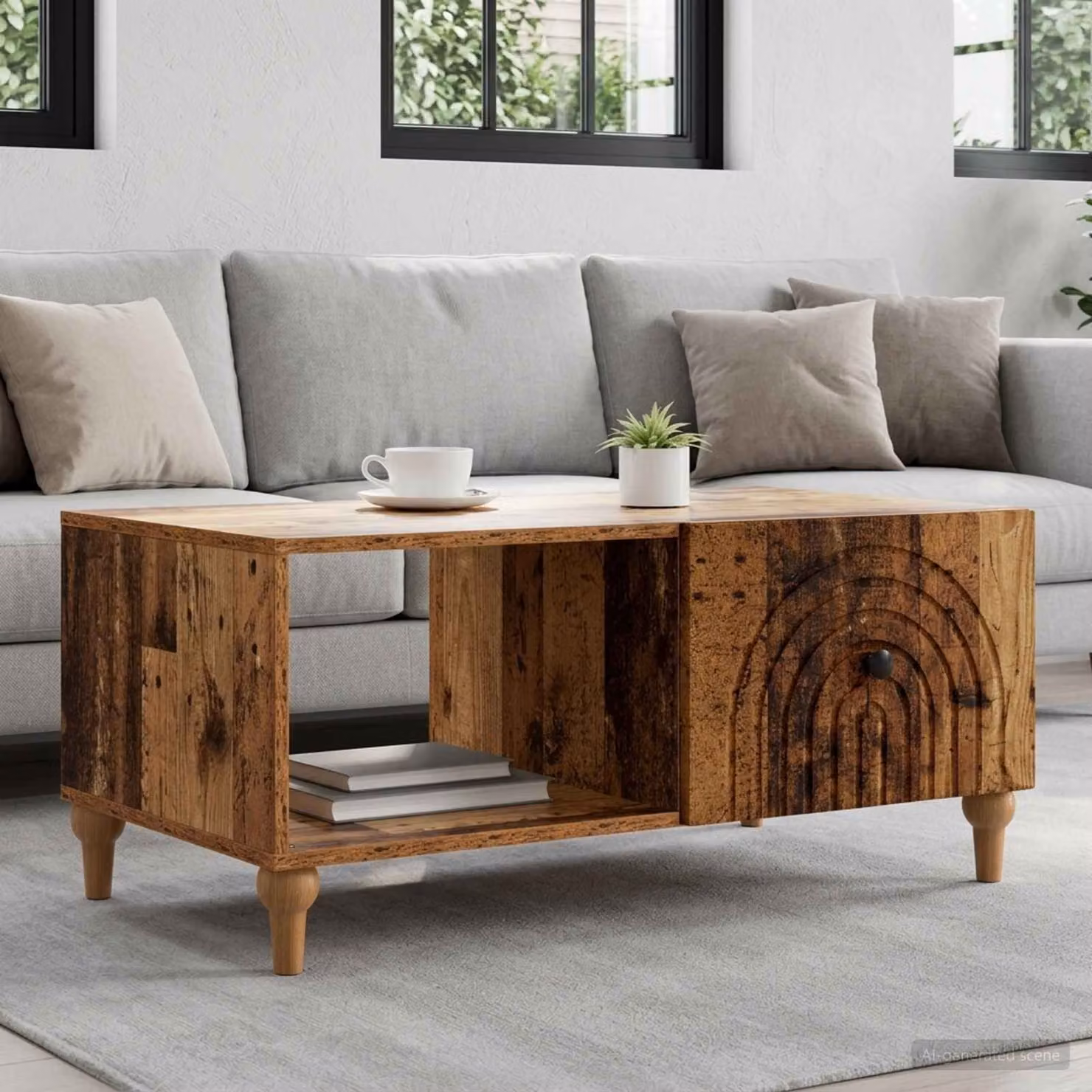 vidaXL Tavolino da salotto moderno in legno marrone L 90 cm x P 50 cm x H 40 cm