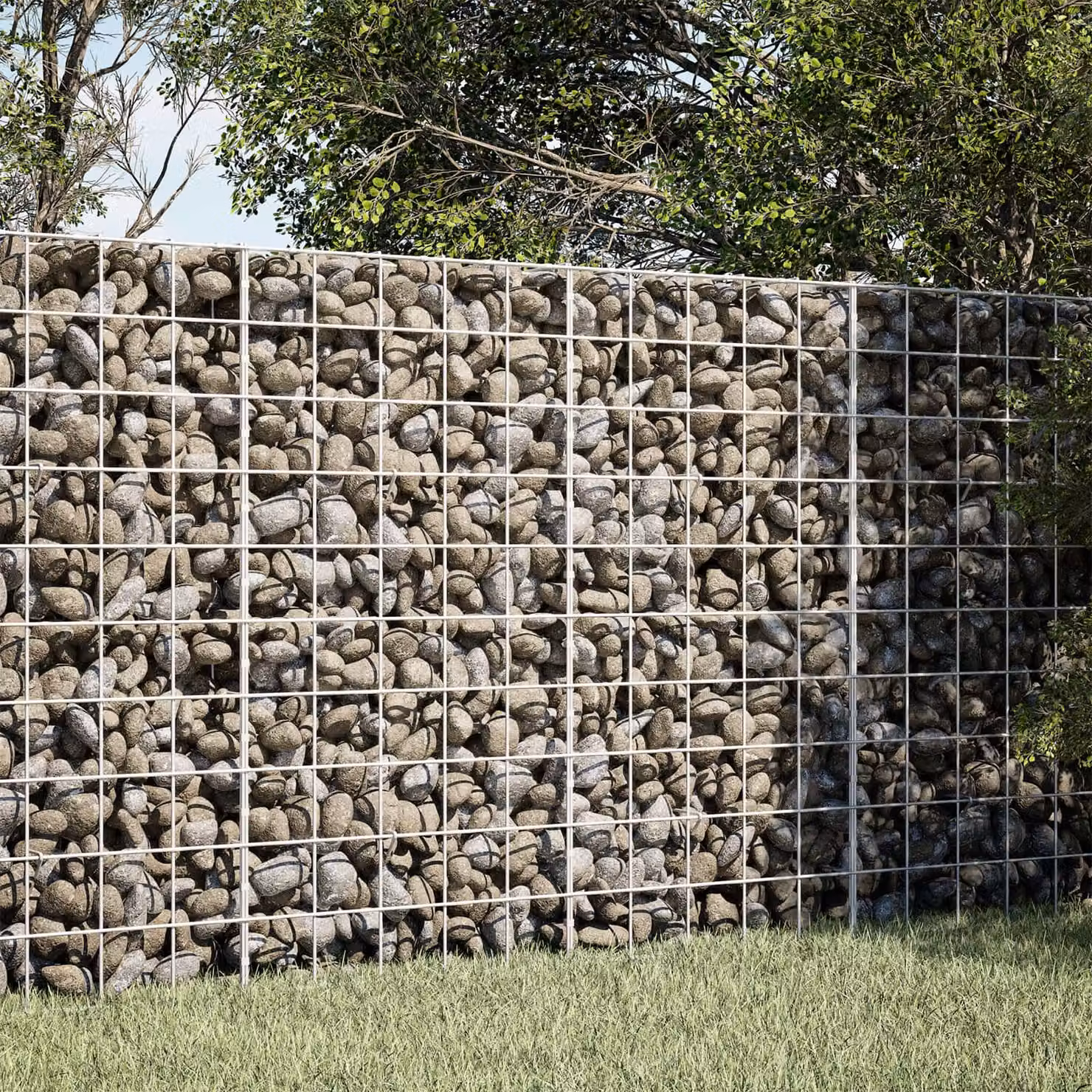 vidaXL Gabione con filo da 5 mm e rete 10x10 cm 100x100x100 cm