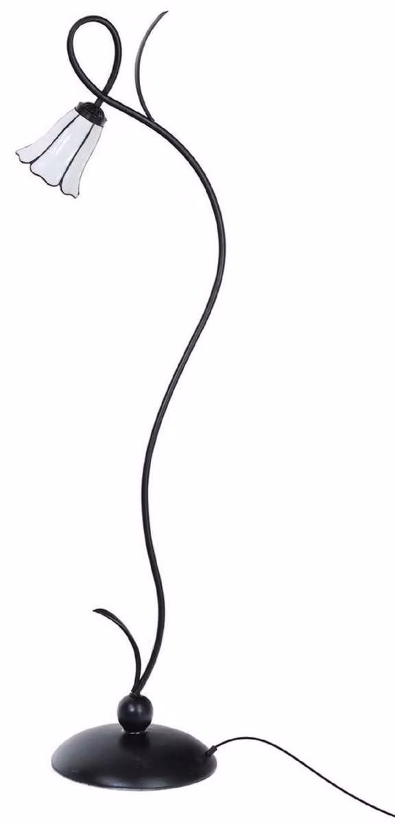 Casa Padrino Lampada da terra Tiffany Art Deco nero/bianco h. 160,5 cm - Luci Tiffany
