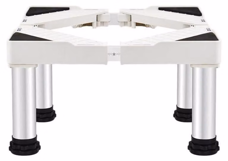 Struttura di supporto per frigorifero e congelatore, regolabile in altezza da 29 a 32 cm, larghezza da 42 a 65 cm, capacità di carico di 300 kg, colore bianco