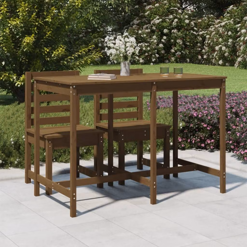 Maison Exclusive - Tavolo da giardino marrone miele 159,5x82,5x110 cm Legno massello di pino