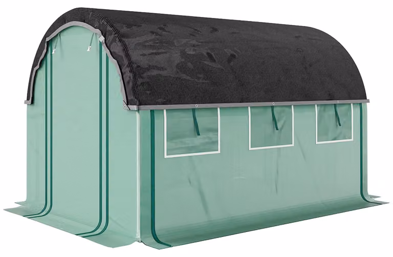 Serra in plastica con pareti scorrevoli | Colore: Verde, Nero | Dimensioni: 200x300x198 cm