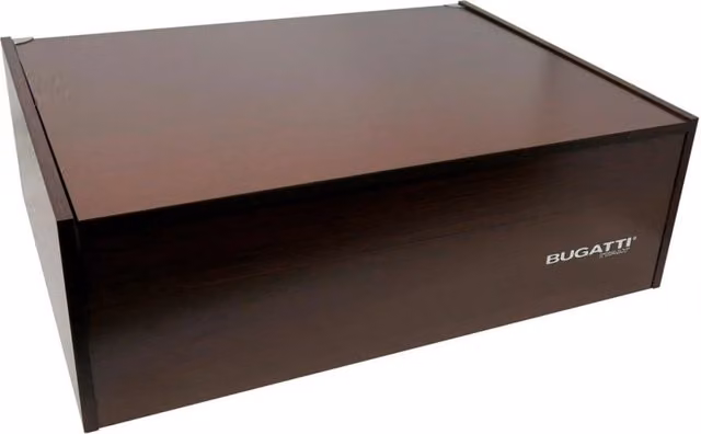 MELODIA Ghiera Cromata, Posate Set 49 Pz, Scatola Legno Wengè, Casa Bugatti Colore: Onice