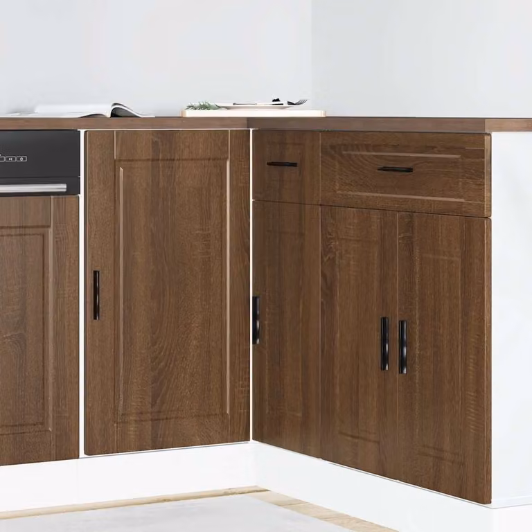 Base da cucina moderna vidaXL Porto in legno multistrato marrone con ante a battente L 46,0 cm, P 46,0 cm, H 81,5 cm