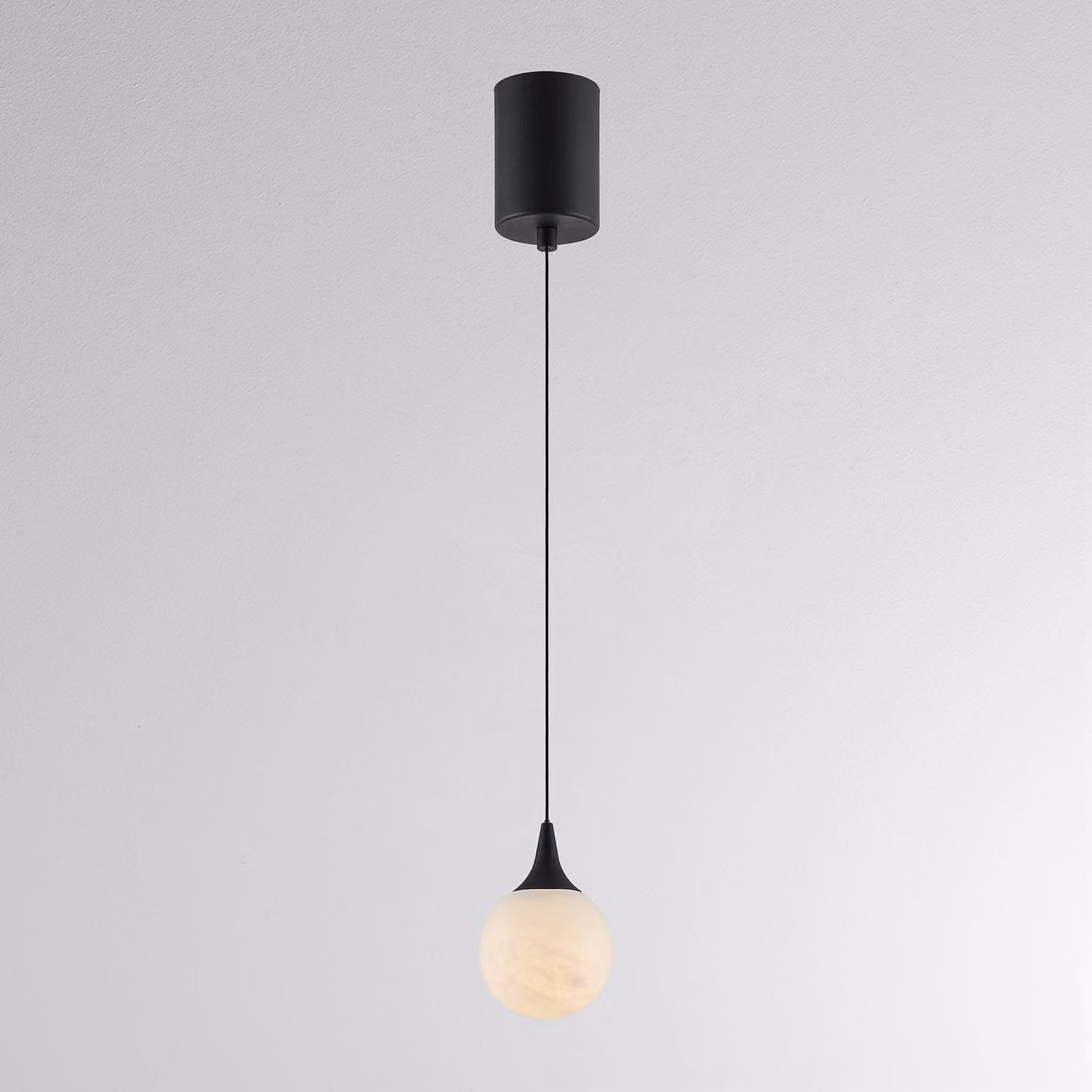 Molto Luce Lampada a sospensione ARE, dimmerabile, Nero, Soggiorno / Sala da pranzo, Pietra, Moderno, Lampada a sospensione