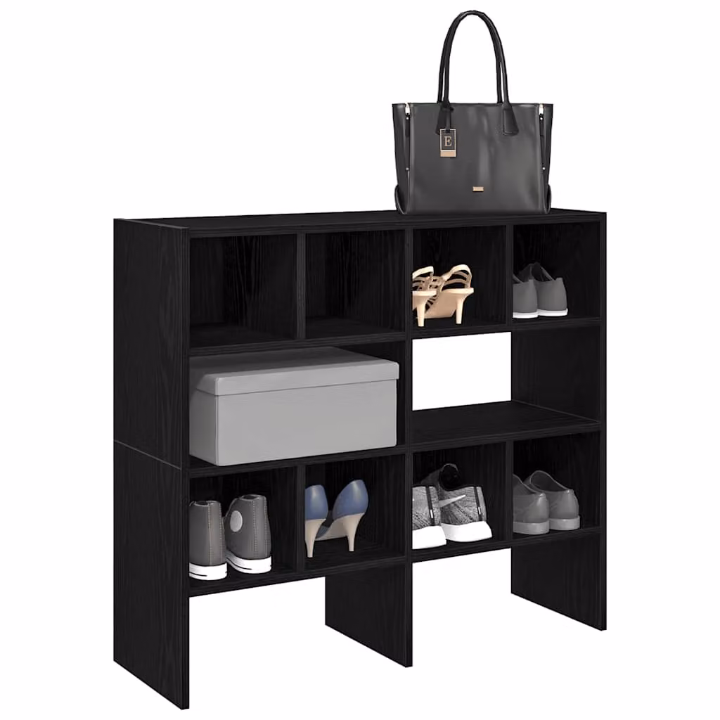 Set di 2 scarpiere impilabili vidaXL in stile moderno, colore nero, L 89,5 x P 30 x H 40 cm