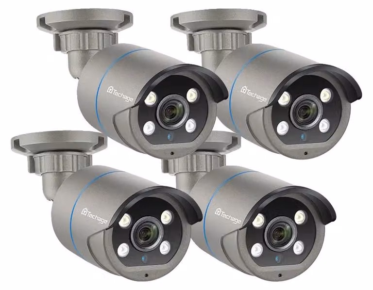 Telecamera di sorveglianza, 5 MP/8 MP, audio bidirezionale, 4 telecamere POE da 4 MP