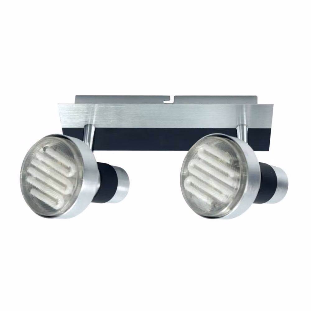 Lampada da soffitto orientabile Sorta argento-nera 2xGX53x9W in metallo, dimensioni: 16x29x29 cm, IP20, Candellux