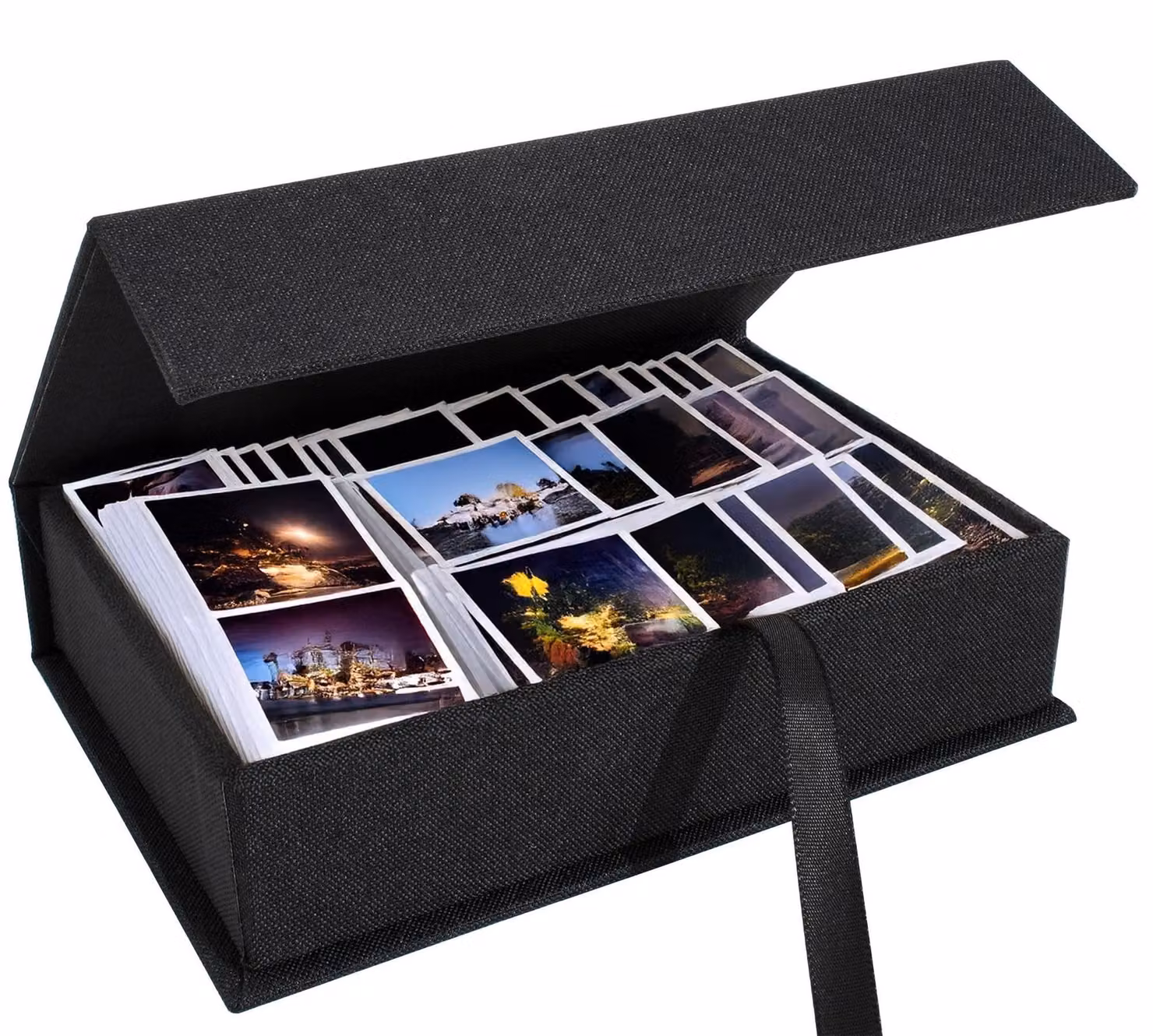 Scatola per la conservazione di foto, capacità per 200 foto (formato 20x25 cm), colore nero