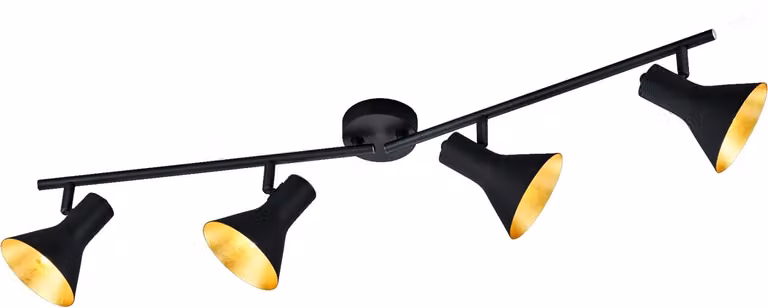 Lampada da soffitto - Nero - Metallo - 4 luci - L 84,5 cm