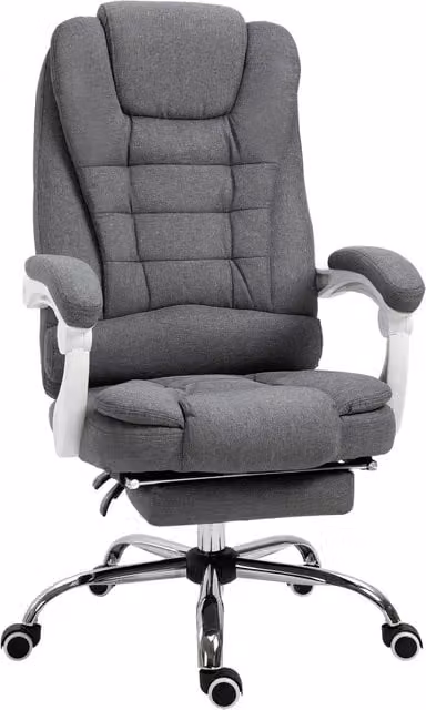 Sedia da Ufficio Reclinabile con Poggiapiedi ¨C Minimal ¨C Tessuto Grigio