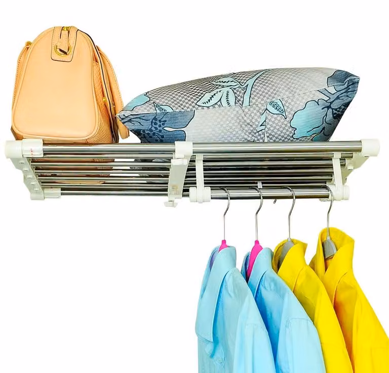 Ripiano estraibile - Regolabile - Acciaio inossidabile - Multifunzionale - Capacità di carico 20 kg - Adatto per cucina/camera da letto/bagno - Superficie di appoggio