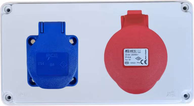 Quadro di distribuzione IP44, quadro elettrico, quadro fusibili 1x 230 V IP44 _Senza _1x 32 A IP44_40202005_Senza cavi