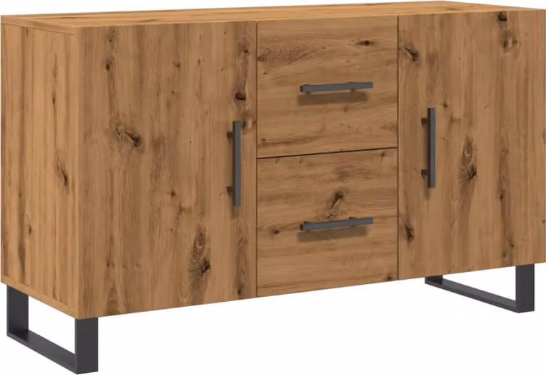 Credenza Rovere Artigianale 100x36x60 cm in Legno Multistrato