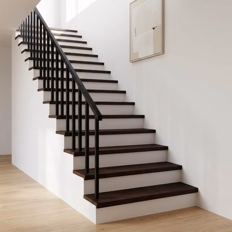 Set di 4 tappeti per scale vidaXL moderni, colore marrone, L 120 x P 25 x H 2 cm