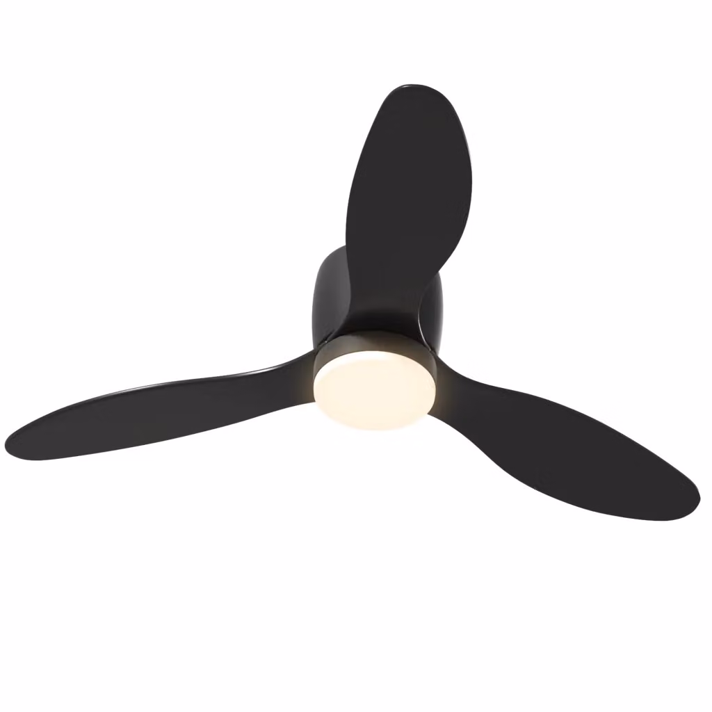 Ventilatore da Soffitto con Luce LED e Telecomando Nero, 3 Colori di Luce e 6 Velocità – 2