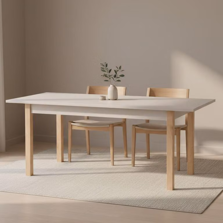 Dmora Tavolo Allungabile Bulzi 160x80x77h cm Beige, 8 Posti Allungabile