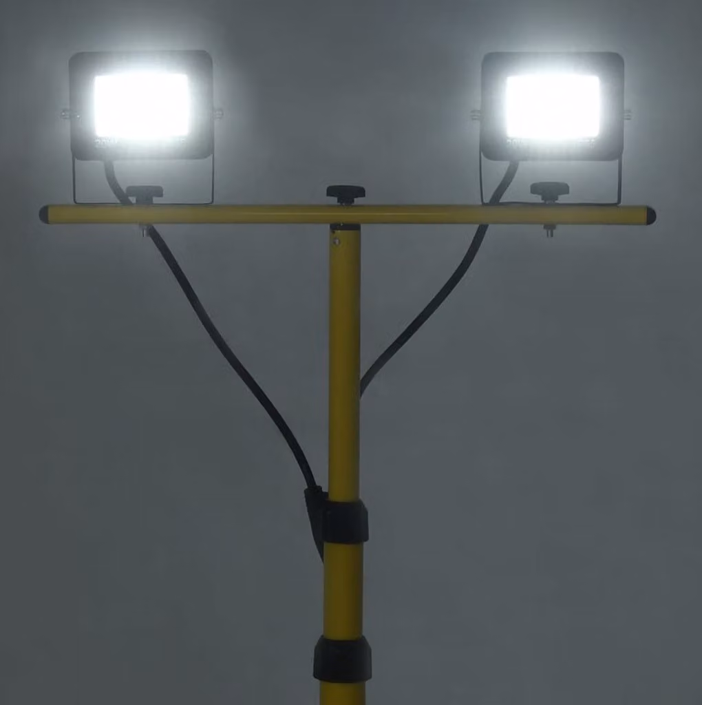 Faretto a LED con Treppiede 2x20 W Bianco Freddo