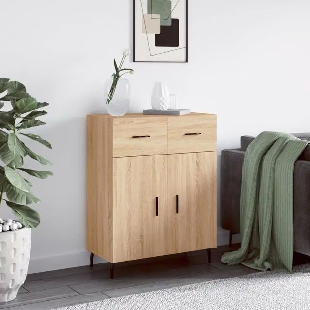 Credenza Buffet Armadio da Cucina Design Mania in Rovere Sonoma Marrone L: 69,5 cm, P: 34 cm, H: 90 cm