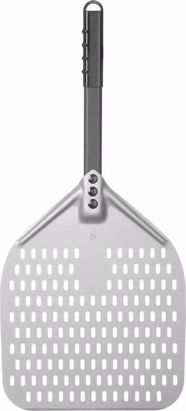 Vassoi per pizza in alluminio con fori disposti a quadrato, 660 x 305 mm, lunga durata