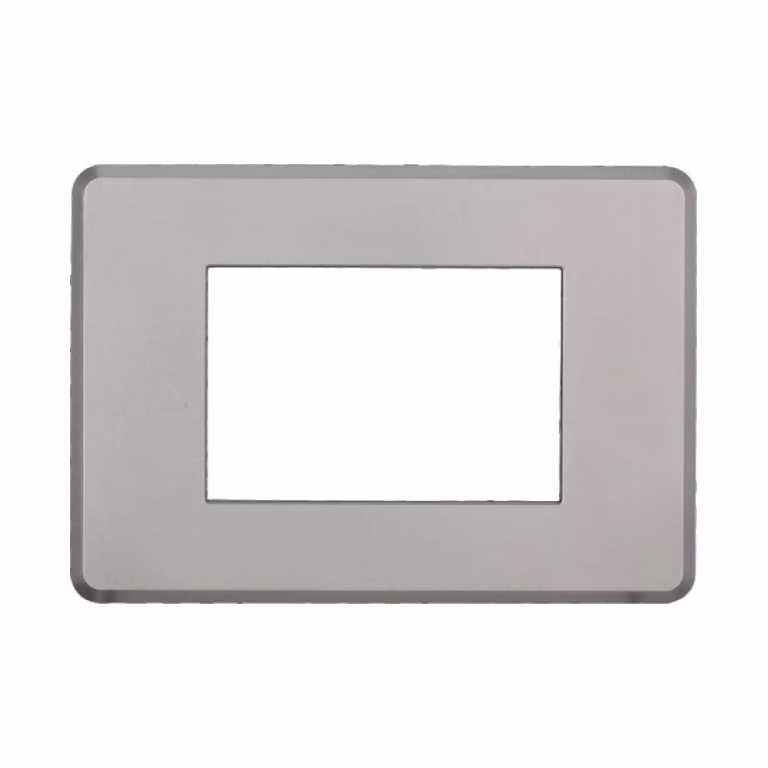 ETTROIT AN87306 Placca 3P Slim Sottile Serie Moon Colore Silver Compatibile Con Bticino Axolute Air