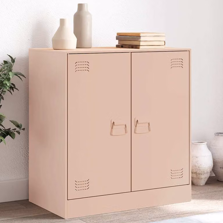 Credenza moderna vidaXL in metallo rosa L: 67 cm, P: 39 cm, H: 73 cm