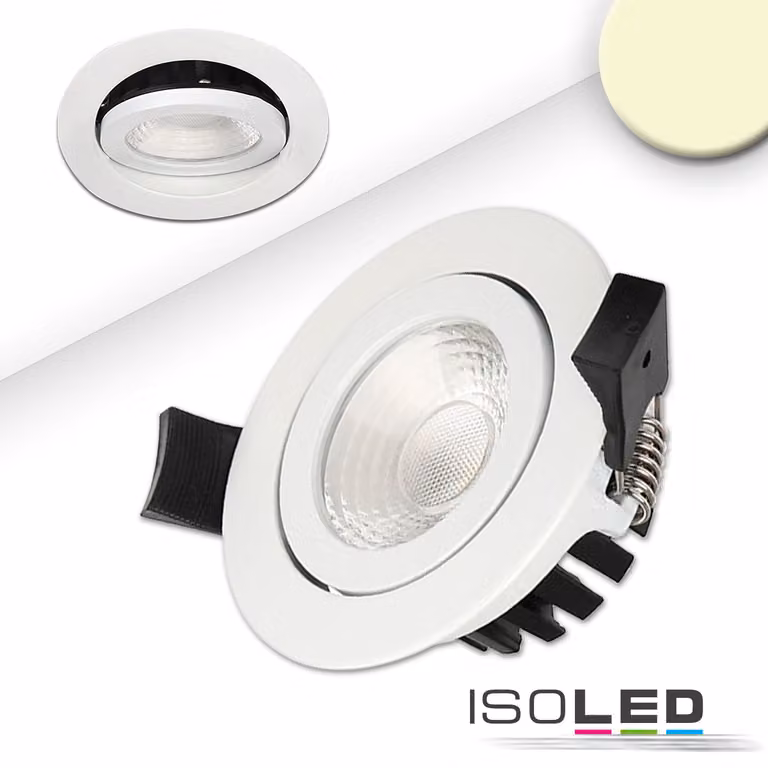 Faretto LED da incasso, bianco, 8W, 60°, rotondo, bianco caldo, IP65, dimmerabile