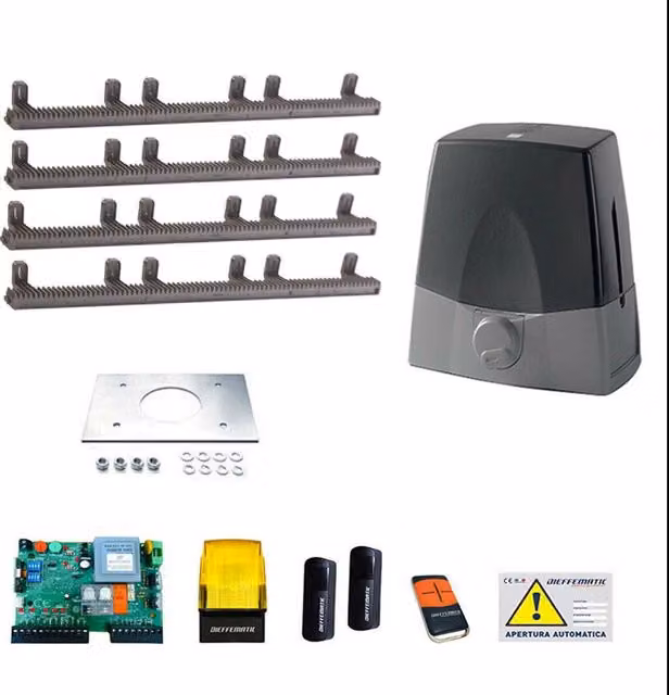 KIT MOTORE 1000KG SCORREVOLE AUTOMATICO CON 4 MT CREMAGLIERA NYLON 230V KV10